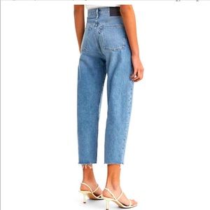 Levi's® Made & Crafted® BARREL CROP jeans High Waist Baggy Fit Size 31 Raw Hem